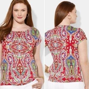 RALPH LAUREN CLASSIC PAISLEY PATTERN 💯 COTTON SHORT SLEEVE TEE